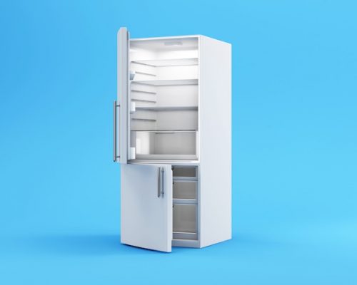 modern-opened-white-refrigerator-blue-studio_241146-510